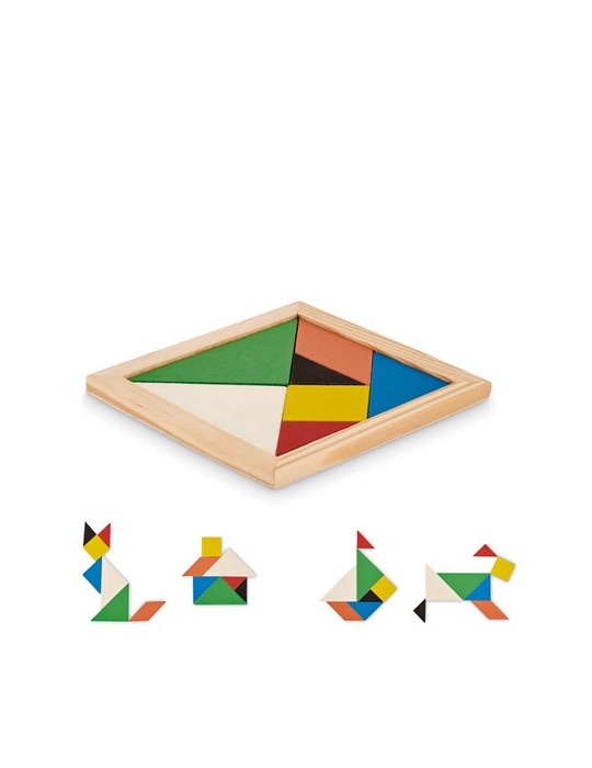 Puzzle Tangram en Bois Cadeau Personnalisé - Idéal