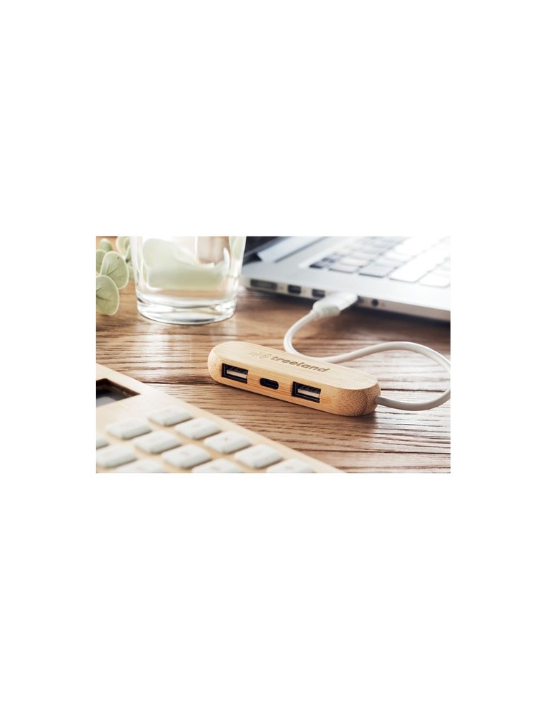 Accessoire Personnalisé - Hub USB 3 Ports 2 en 1