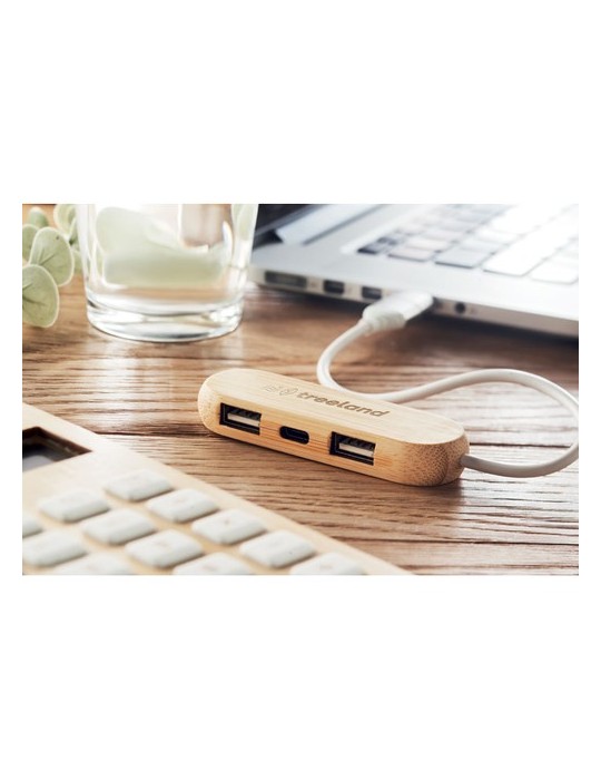 Accessoire Personnalisé - Hub USB 3 Ports 2 en 1
