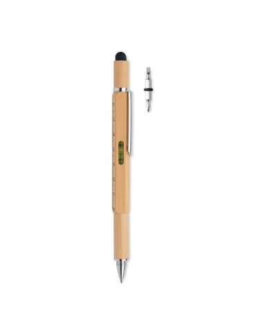 Stylo Multifonction en Bambou Personnalisé TOOLBAM pas cher
