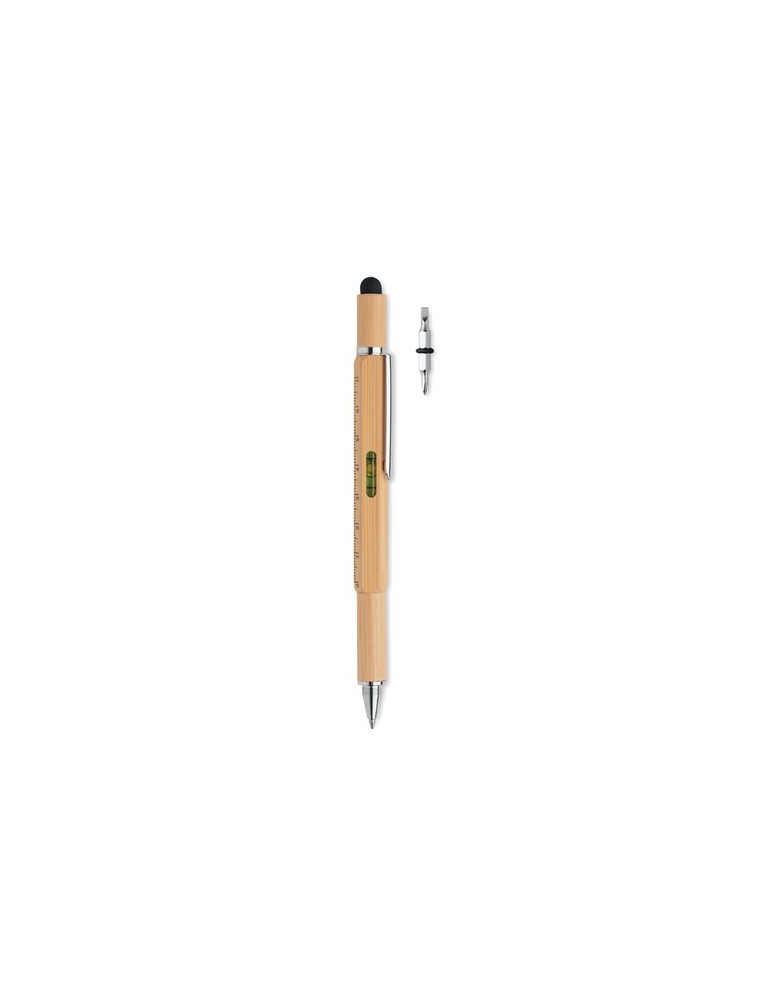 Stylo Multifonction en Bambou Personnalisé TOOLBAM pas cher
