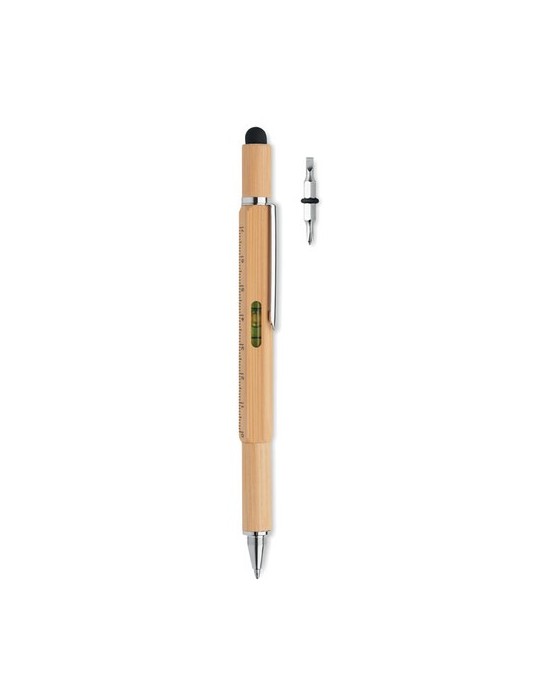 Stylo Multifonction en Bambou Personnalisé TOOLBAM pas cher