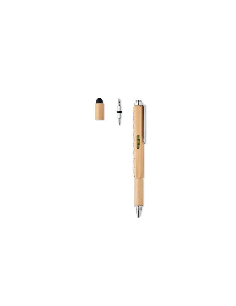 Stylo Multifonction en Bambou Personnalisé TOOLBAM pas cher
