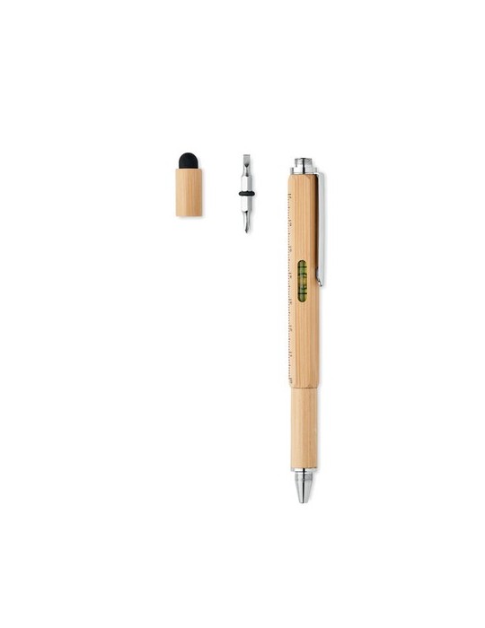 Stylo Multifonction en Bambou Personnalisé TOOLBAM pas cher
