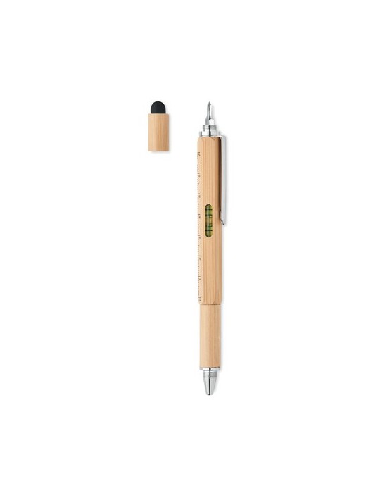Stylo Multifonction en Bambou Personnalisé TOOLBAM pas cher