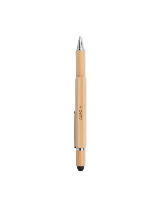 Stylo Multifonction en Bambou Personnalisé TOOLBAM pas cher