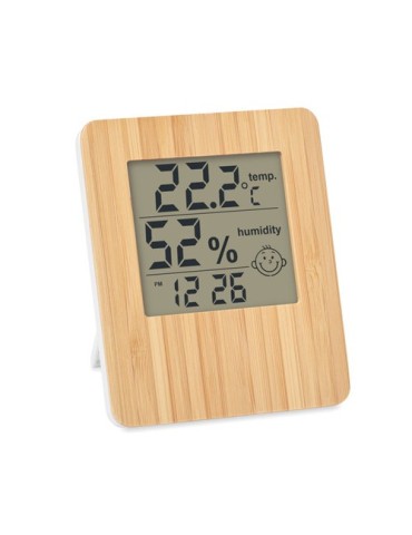 Station Météo Personnalisée en Bambou SUNCITY | Objets publicitaires
