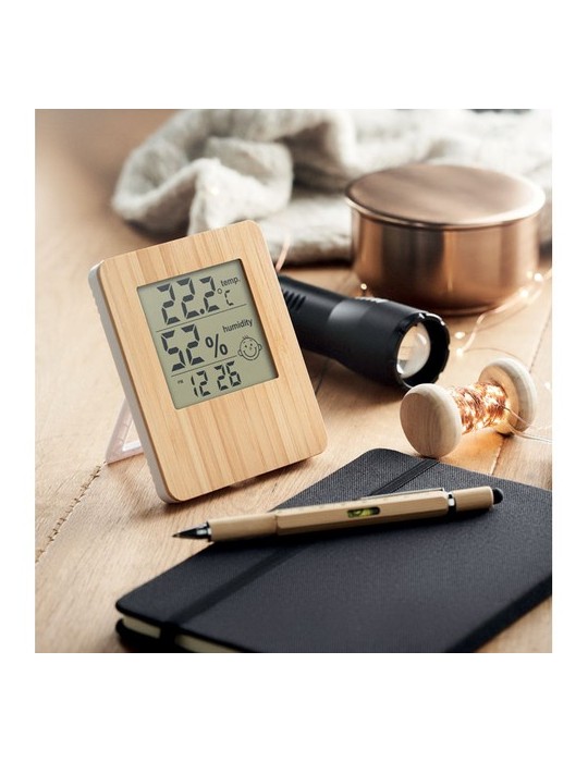 Station Météo Personnalisée en Bambou SUNCITY | Objets publicitaires