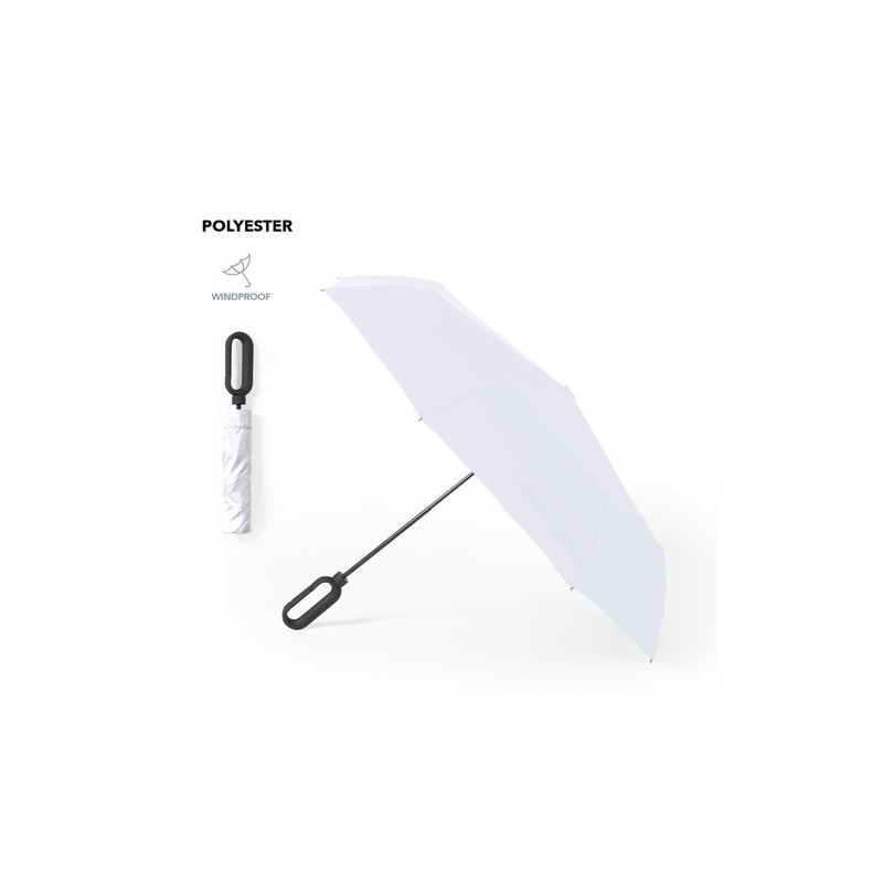 Parapluie Publicitaire Pratique Brosmon Matières : pongée Couleurs : bleu marquage laser ultra précis