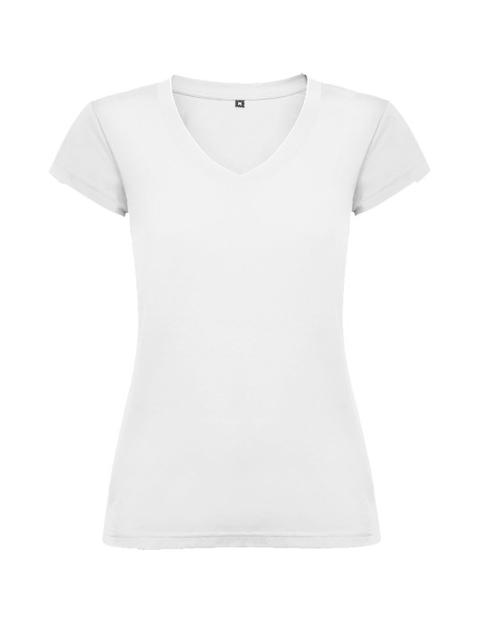T-shirt de 155 g/m² Victoria à col en V et manches courtes pour femme