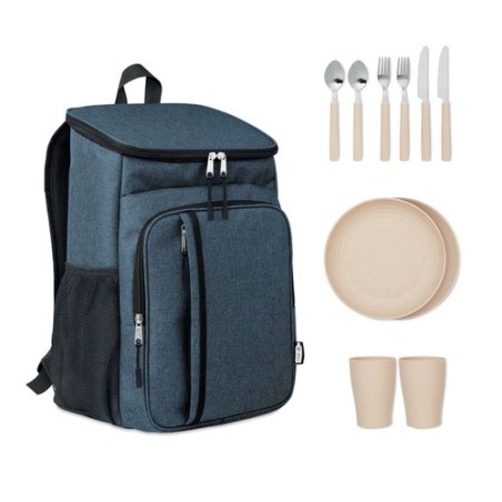 Sac pique-nique isotherme  personnalisé en RPET Montecool Matières : PET recyclé Couleurs : bleu personnalisable avec votre logo