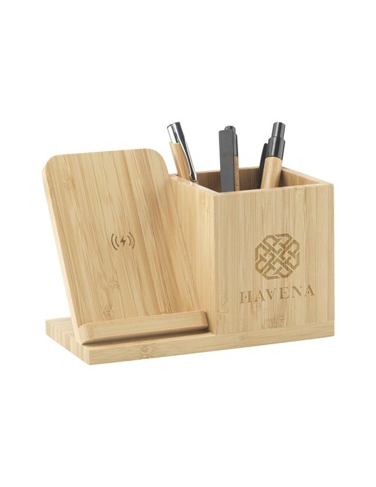 Bamboo Boss 15W support de charge/porte-stylo