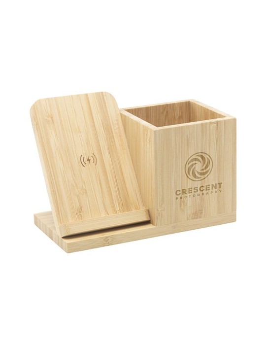 Bamboo Boss 15W support de charge/porte-stylo