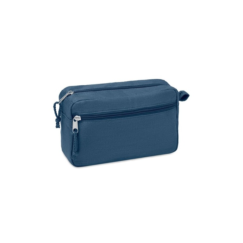 Trousse de toilette  en chanvre | NAIMA COSMETIC Matières : chanvre Couleurs : bleu
