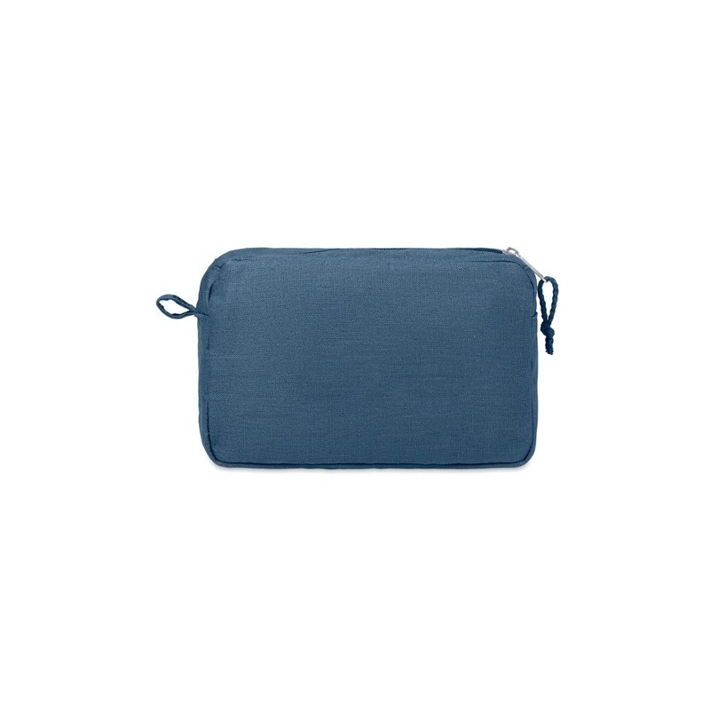 Trousse de toilette  en chanvre | NAIMA COSMETIC Matières : chanvre Couleurs : bleu impression haute définition