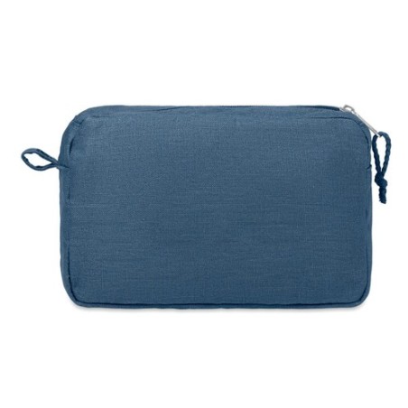 Trousse de toilette  en chanvre | NAIMA COSMETIC Matières : chanvre Couleurs : bleu impression haute définition