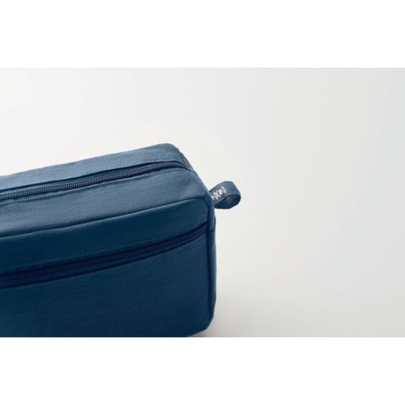 Trousse de toilette  en chanvre | NAIMA COSMETIC Matières : chanvre Couleurs : bleu impression logo haute qualité