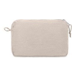 Trousse de toilette  en chanvre | NAIMA COSMETIC Matières : chanvre Couleurs : beige marquage laser ultra précis
