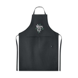 Tablier  en chanvre personnalisé | Élégance et praticité pas cher NAIMA APRON Matières : chanvre Couleurs : noir marquage laser 