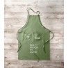 Tablier  en chanvre personnalisé | Élégance et praticité pas cher NAIMA APRON Matières : chanvre Couleurs : vert impression haut