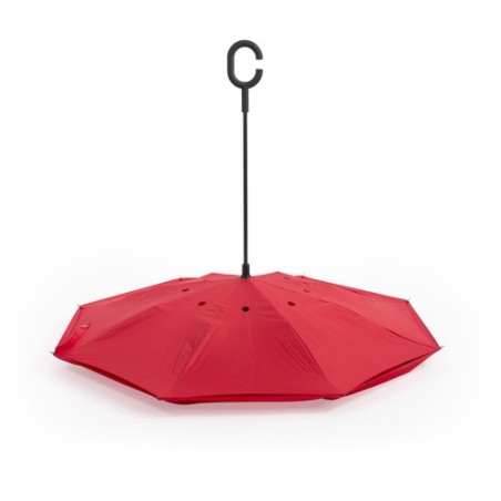 Parapluie Réversible Pratique et Mode Hamfrey Matières : pongée Couleurs : bleu marine objet promo petit budget
