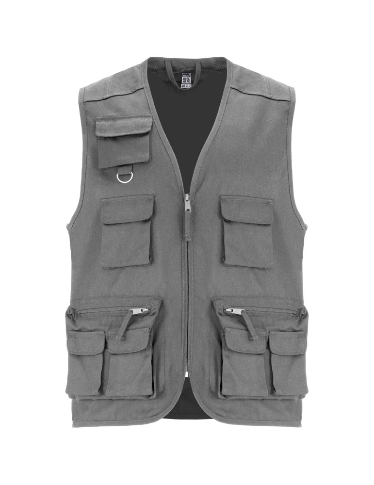 Gilet de travail multi-poches à col en V Venera de 200 g/m2