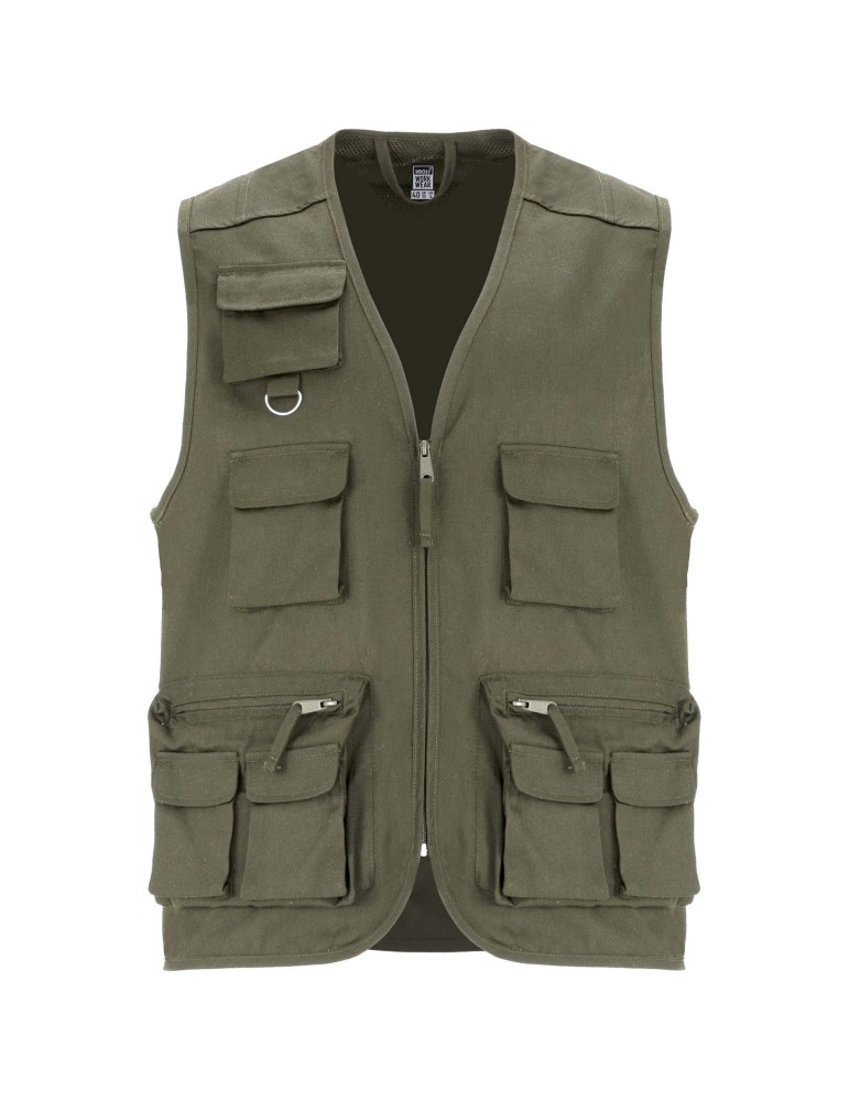 Gilet de travail multi-poches à col en V Venera de 200 g/m2
