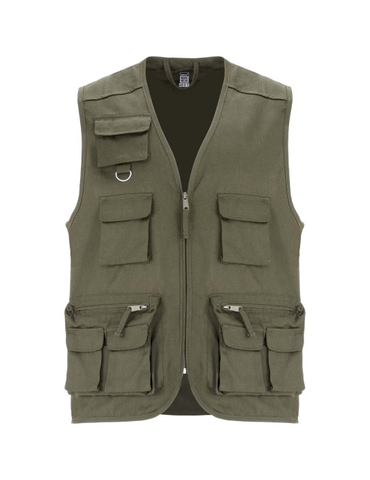 Gilet de travail multi-poches à col en V Venera de 200 g/m2