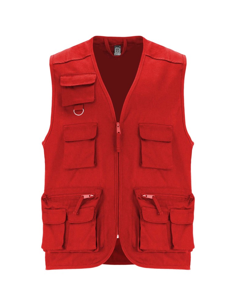 Gilet de travail multi-poches à col en V Venera de 200 g/m2