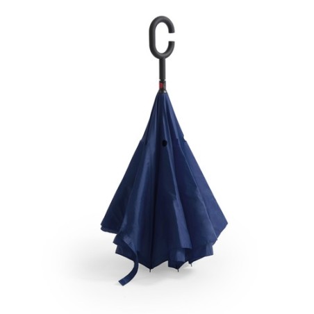 Parapluie Réversible Pratique et Mode Hamfrey Matières : pongée Couleurs : bleu marquage laser ultra précis