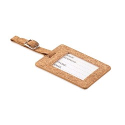 Étiquette à bagage  en liège personnalisable COCO Matières : liège Couleurs : beige