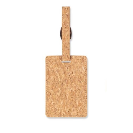 Étiquette à bagage  en liège personnalisable COCO Matières : liège Couleurs : beige personnalisable avec votre logo