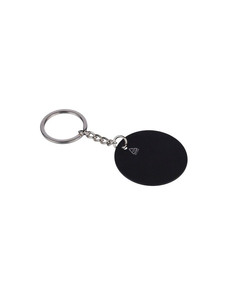 Porte-clés rond en acier inoxydable recyclé Risa