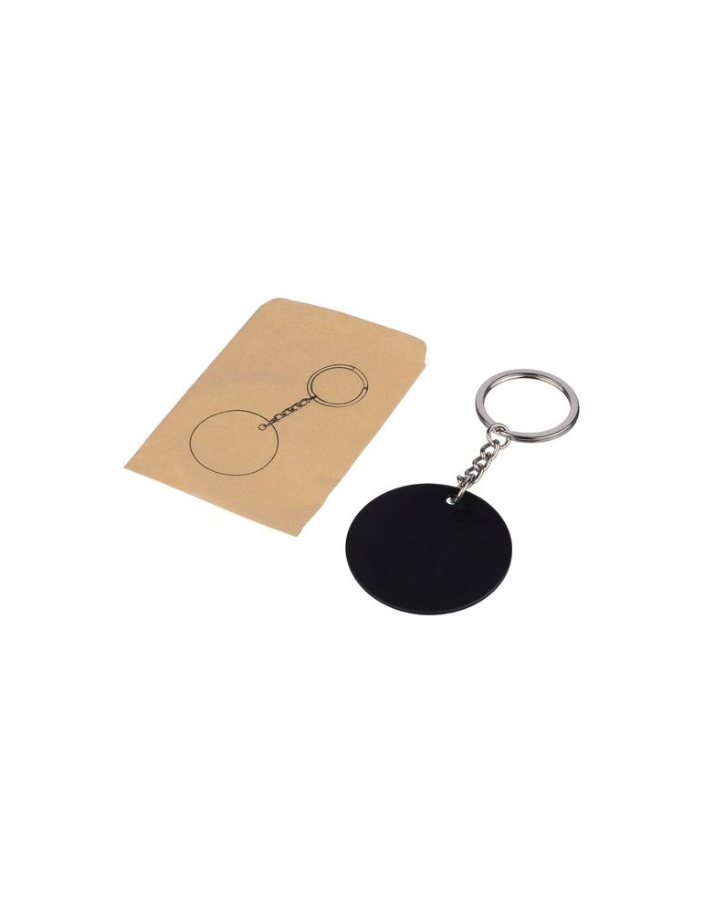 Porte-clés rond en acier inoxydable recyclé Risa