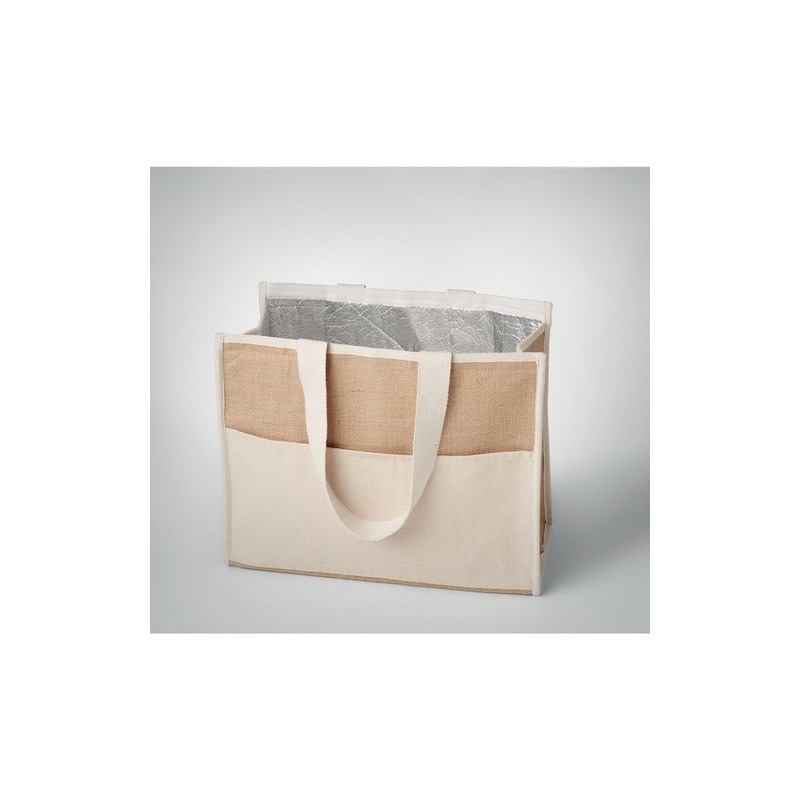 Sac shopping  en toile et jute personnalisé - CAMPO DE GELI Matières : jute Couleurs : beige livraison express 24h 48h