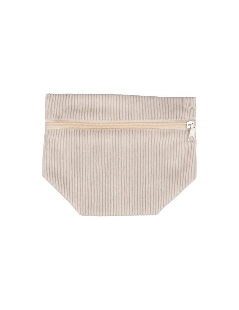 Trousse à maquillage zippée en velours côtelé Tia