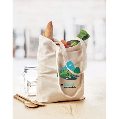 Sac shopping  en toile personnalisé | RASSA Matières : coton Couleurs : beige goodies publicitaire événementiel