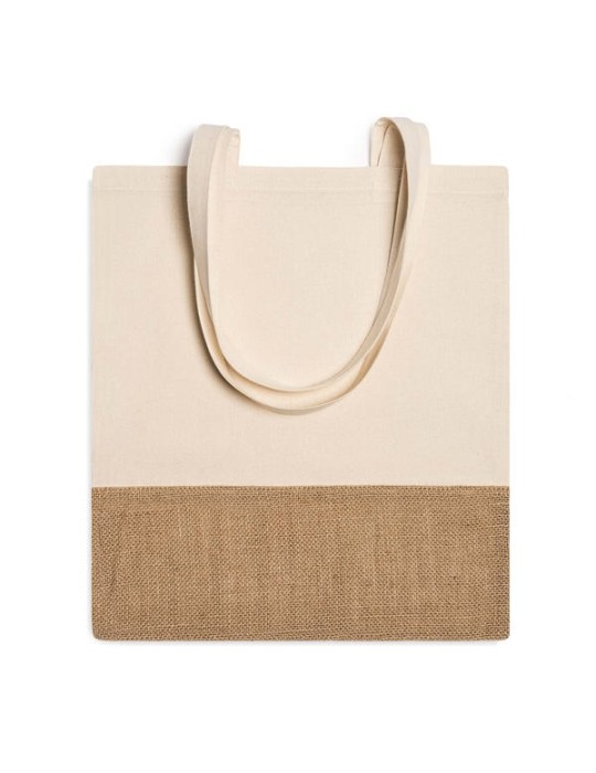 Sac shopping marquage logo, coton et jute | Wave