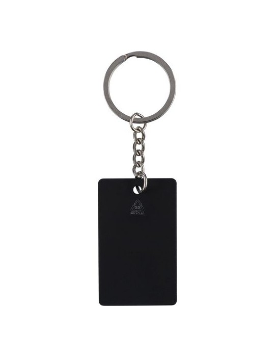Porte-clés rectangulaire en acier inoxydable recyclé Jax