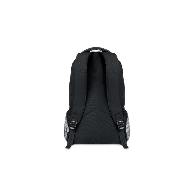 Sac à dos  et personnalisé en RPET - MONTE LOMO Matières : PET recyclé Couleurs : noir personnalisable avec votre logo