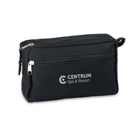Trousse de toilette  en RPET personnalisée | BETTER & SMART Matières : PET recyclé Couleurs : noir cadeau entreprise pas cher