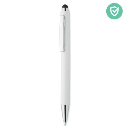 Stylo antibactérien personnalisé et  BLANQUITO CLEAN Matières : ABS Couleurs : blanc