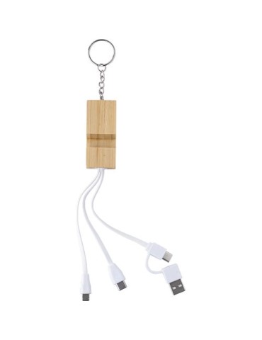 Porte-clés en Bambou et Chargeur USB-C Pas Cher - Cadeau Personnalisée Sutton