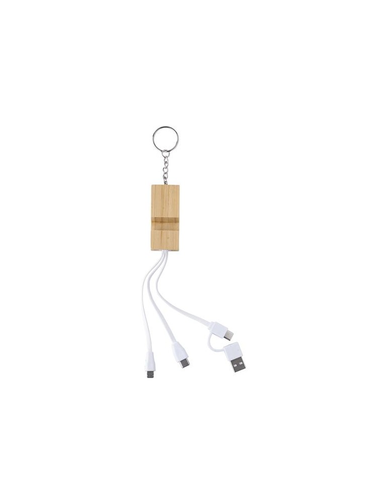 Porte-clés en Bambou et Chargeur USB-C Pas Cher - Cadeau Personnalisée Sutton
