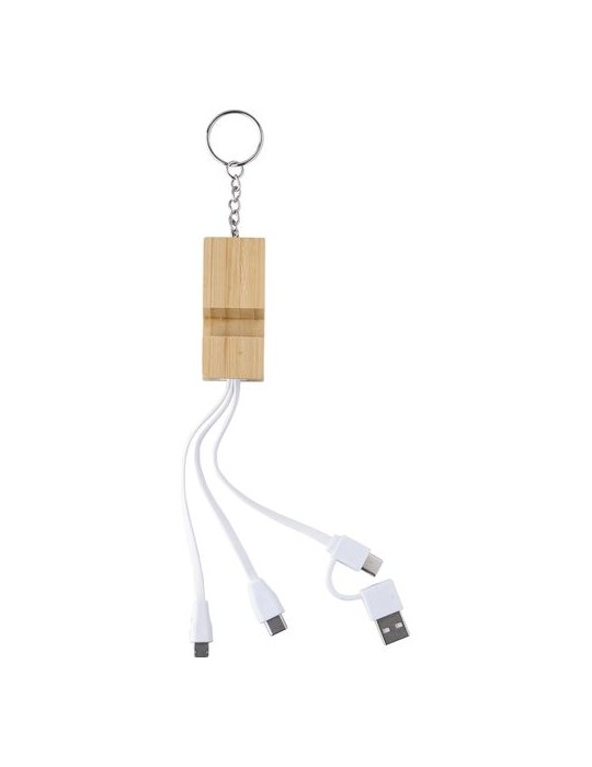 Porte-clés en Bambou et Chargeur USB-C Pas Cher - Cadeau Personnalisée Sutton