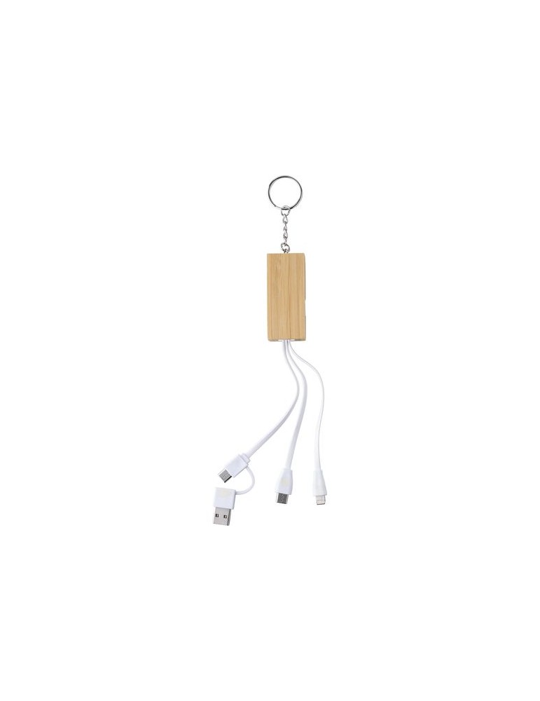 Porte-clés en Bambou et Chargeur USB-C Pas Cher - Cadeau Personnalisée Sutton