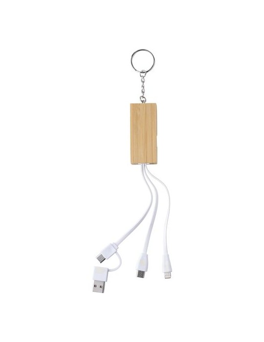 Porte-clés en Bambou et Chargeur USB-C Pas Cher - Cadeau Personnalisée Sutton