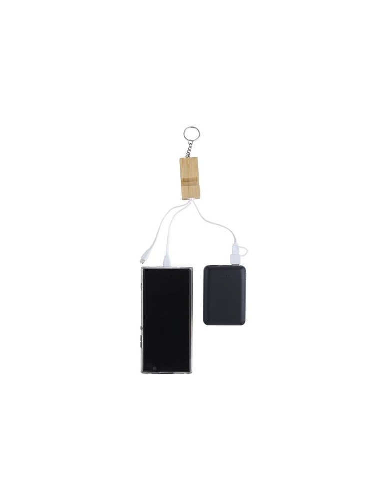 Porte-clés en Bambou et Chargeur USB-C Pas Cher - Cadeau Personnalisée Sutton