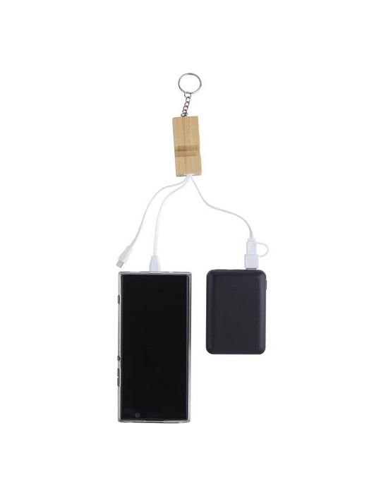 Porte-clés en Bambou et Chargeur USB-C Pas Cher - Cadeau Personnalisée Sutton