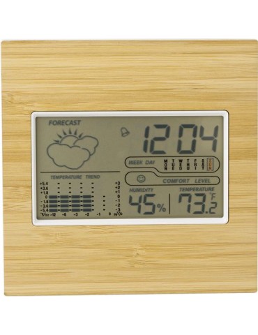 Station Météo Unique en Bambou Lia | Objet Publicitaire